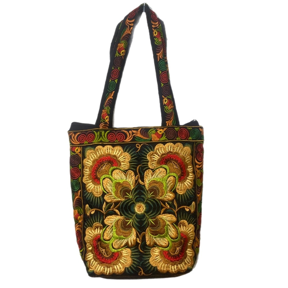 Gorgeous floral embroidered tote
